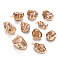 Electroplate Freshwater Shell Pendants, with Golden Iron Edge and Loop, Nuggets, Dyed, Chocolate, 21~32.5x14~24x6~21mm, Hole: 1.8mm