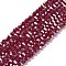 Transparent Glass Beads, 32 Facets, AB Color Plated, Round, Dark Red, 4.5x4mm, Hole: 1mm, about 87~93pcs/strand, 32~33cm