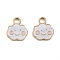 304 Stainless Steel Pendants, with Enamel, Ion Plating(IP), Cloud Charm, Real 18K Gold Plated, White, 11.5x10x1.5mm, Hole: 2.3mm