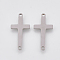 Tarnish Resistant 201 Stainless Steel Links connectors, Laser Cut Links, Sideways Cross, Stainless Steel Color, 22x11x1mm, Hole: 1mm