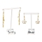 T Bar Organic Glass Earring Display Stand, T Bar with Two Holes, Clear, 6x9cm, 8x11cm, 2pcs/set