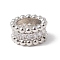 Eco-Friendly Rack Plating Brass Micro Pave Cubic Zirconia Beads, Large Hole Beads, Long-Lasting Plated, Lead Free & Cadmium Free, Column, Real Platinum Plated, 11x5.5mm, Hole: 7mm