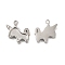 Non-Tarnish 304 Stainless Steel Pendant Rhinestone Settings, Unicorn, Stainless Steel Color, Fit For 0.8mm Rhinestone, 15.5x16x2.3mm, Hole: 1.2mm
