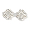 Brass Micro Pave Clear Cubic Zirconia Bead Caps, Cadmium Free & Nickel Free & Lead Free, Flower, 925 Sterling Silver Plated, 7.5x7.5x3mm, Hole: 1.8mm