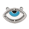 304 Stainless Steel Enamel Pendants, Evil Eye Charm, Stainless Steel Color, 19x26x2mm, Hole: 1.8mm