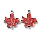 304 Stainless Steel Pendants, with Enamel, Maple Leaf Charms, Stainless Steel Color, 15.5x13x1.5mm, Hole: 1.4mm