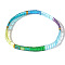 Bohemian Style Glass Seed Beaded Stretch Bracelets for Women Men, Rectangle, Colorful