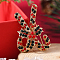 Christmas Theme Golden Alloy Rhinestone Brooch Pin, Colorful, Candy Cane