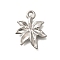Anti-Tarnish 304 Stainless Steel Pendants, Leaf Charm, Stainless Steel Color, 22.5x18x3mm, Hole: 2.2mm