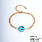 Fashionable Korean Style Brass Synthetic Turquoise Bracelets, Peace Sign, 6-3/4 inch(17cm)