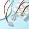 3Pcs 3 Style Brass Bar Connected Pouch Empty Stone Holder for Pendant Necklace Making, Faux Suede Cord Necklace, Stainless Steel Color, 31-5/8~32~1/8 inch(80.4~81.6cm)