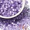 Glass Seed Beads, Imitation Cat Eye, Round Hole, Hexagon, Lilac, 3.5x3.8x3.5mm, Hole: 1mm, about 140pcs/10g