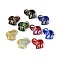 Glass Beads, Elephant, Golden Metal Enlaced, Mixed Color, 20x20~21.5x12~12.5mm, Hole: 1.6mm