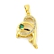 Brass Micro Pave Clear Cubic Zirconia Pendants, Cadmium Free & Nickel Free & Lead Free, Real 18K Gold Plated, Heart, 22.5x12x4.5mm, Hole: 5x2.5mm