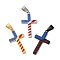 Independence Day PVD Vacuum Plating 304 Stainless Steel Enamel Pendants, Cross Charm, Mixed Color, 37.5~41x20.5~22.5x2.5~3mm, Hole: 9x5.5mm