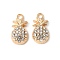 Alloy Crystal Rhinestone Pendants, Rack Plating, Cadmium Free & Nickel Free & Lead Free, Pineapple, Golden, 16.5x9x4.5mm, Hole: 1.8mm