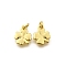 Brass Charms, Four Leaf Clover, Rack Plating, Lasting Plated, Cadmium Free & Lead Free, with Jump Ring, Real 18K Gold Plated, 8.5x8x1.5mm, Hole: 2mm
