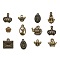 Tibetan Style Alloy Pendants, Mixed Shapes, Antique Bronze, 7~15x7~15x3~4mm, Hole: 1~2mm