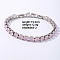 Hip-hop Brass Micro Cubic Zirconia Link Chain Bracelets for Men and Women, Pink, 7-5/8 inch(19.5cm)