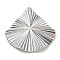 Non-Tarnish 304 Stainless Steel Pendants, Fan Charm, Stainless Steel Color, 31.5x30x2mm, Hole: 1.6mm