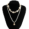 Men's Beach Style Shell Turtle Pearl Double Layer Necklaces, niche personalized handmade collarbone chain