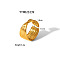 Stainless Steel Cuff Rings Fashion Jewelry for Women, Trendy Statement Piece, Real 18K Gold Plated, 11mm, Inner Diameter: 18mm