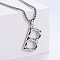 3Pcs Stainless Steel Textured Letter Pendants, Without Chain, Letter B