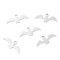 Non-Tarnish 304 Stainless Steel Pendants, Laser Cut, for Halloween, Bat, Stainless Steel Color, 16x7.5x1.1mm, Hole: 1.4mm