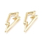 Brass Linking Rings, Lightning, Real 18K Gold Plated, 24.5x12x2.5mm, Inner Diameter: 12x6.5mm
