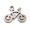 Non-Tarnish 201 Stainless Steel Pendants, Bicycle Charms, Stainless Steel Color, 11x14x1mm, Hole: 1.2mm