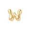 Brass Pendants, Cadmium Free & Nickel Free & Lead Free, Real 18K Gold Plated, Letter W, 22x21x7mm, Hole: 3x2.5mm