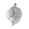 Non-Tarnish 304 Stainless Steel Pendants, Leaf with Peanut , Stainless Steel Color, 25x15.5x2mm, Hole: 0.8mm