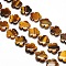 Natural Tiger Eye Flower Beads Strands, Gold, 20x6.5mm, Hole: 1mm, about 20pcs/strand, 15.74 inch