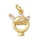 Brass Micro Pave Cubic Zirconia Dessert Charms, with Jump Ring, Long-Lasting Plated, Cadmium Free & Lead Free, Rack Plating, Real 18K Gold Plated, 14.5x11.5x3mm, Hole: 3mm