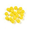 Opaque Solid Color Glass Beads, Round, Yellow, 4.5mm, Hole: 0.9~1mm