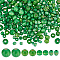 480Pcs 4 Styles Dyed Natural Wood Beads, Lead Free, Round & Oval/Oblong, Green, 6~10x4~9mm, Hole: 2~3mm, 120pcs/style