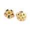 Brass Micro Pave Colorful Cubic Zirconia Bead Caps, 5-Petal Flower, Real 18K Gold Plated, 6.5x2.5mm, Hole: 1.4mm