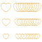 30Pcs 3 Style 304 Stainless Steel Linking Rings, Heart, Golden, 10.5~18x12~19.5x1mm, 10pcs/style