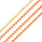 Brass Rhinestone Strass Chains, Rhinestone Cup Chain, Imitate Luminous Style, Raw(Unplated), Coral, 2x2mm, about 23.62 Feet(7.2m)/Strand