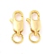 Brass Lobster Claw Clasps, with Jump Rings, Real 18K Gold Plated, 12x6.5x2.5mm, Hole: 3.5mm