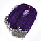 Waxed Cord and Organza Ribbon Necklace Making, with Iron Lobster Claw Clasps, Platinum, Dark Violet, 17.6 inch~17.8 inch(45~45.5cm), 7mm