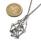 Tarnish Resistant 201 Stainless Steel Macrame Pouch Empty Stone Holder Necklace Making with 304 Stainless Steel Chains, Stainless Steel Color, 18.03 inch(45.8cm)