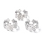 Tarnish Resistant 304 Stainless Steel Finger Rings, Cuff Rings, Long-Lasting Plated, Sunflower, Stainless Steel Color, US Size 7 1/4(17.5mm), 7~12mm