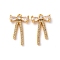 Brass Micro Pave Cubic Zirconia Pendants, Bowknot Charms, Long-Lasting Plated, Nickel Free, Real 18K Gold Plated, 20.5x12x3.5mm, Hole: 1mm