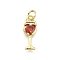 Brass Micro Pave Cubic Zirconia Pendants, Long-Lasting Plated, Lead Free & Cadmium Free, Rack Plating, Real 18K Gold Plated, with Jump Ring, goblet, 17x7x4mm, Hole: 3.5mm
