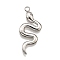304 Stainless Steel Pendants, Snake Charm, Anti-Tarnish, Stainless Steel Color, 26x11x2mm, Hole: 1.8mm