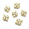 Brass Charms, with Cubic Zirconia, Lead Free & Cadmium Free & Nickel Free, Heart, Clear, Real 18K Gold Plated, 10x8x3mm, Hole: 1.5mm
