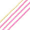 Brass Rhinestone Strass Chains, Rhinestone Cup Chain, Imitate Fluorescent Style, Raw(Unplated), Rose, 1.5x1.5mm, about 18.70 Feet(5.7m)/Strand