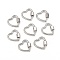Brass Screw Carabiner Lock Charms, for Necklaces Making,  Heart, Platinum, 18.5x18.5x2mm, Screw: 6x5.5mm