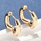 Brass Hoop Earrings, Real 18K Gold Plated, 15x18x6mm